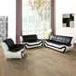 Ainehome Black & White Faux Leather 3-Piece Living Room Sofa Set with Elegant Design