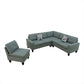 Ainehome Dendrobium Green Calico 4-Piece Modular Sofa Set