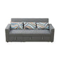 Grey Sackcloth Wide Convertible Sofa Bed image 5