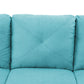 97" Wide Sky Blue Flannel L-Shaped Living Room Sectional Sofa Set — image 9