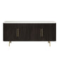 Clayten - Server - White Natural Marble Top & Espresso