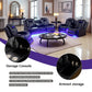 Ainehome Black Leather Power Reclining Sofa Set with Smart Console & LED Lighting