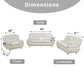 Ainehome Solid Color Faux Leather 3-Piece Living Room Sofa Set with Elegant Design