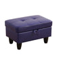 Ainehome Blue Faux Leather Modular Sofa with Storage Ottoman