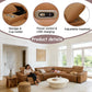 Ainehome Light Brown Leather 5-Seater Modular Power Reclining Sectional Sofa Set with Smart Storage & USB