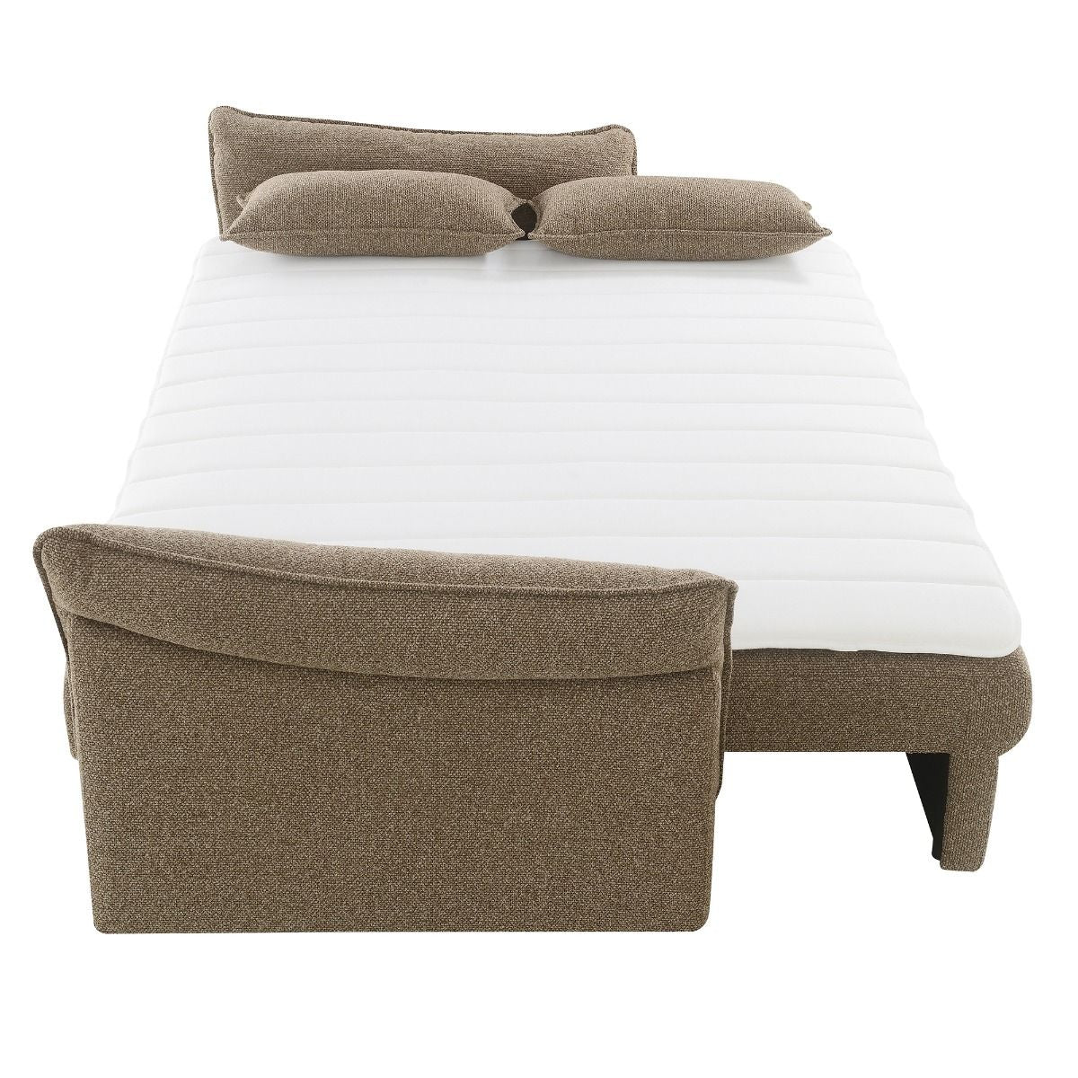 Turpin - Sofa With Sleeper, 2 Pillows & Storage - Brown Boucle