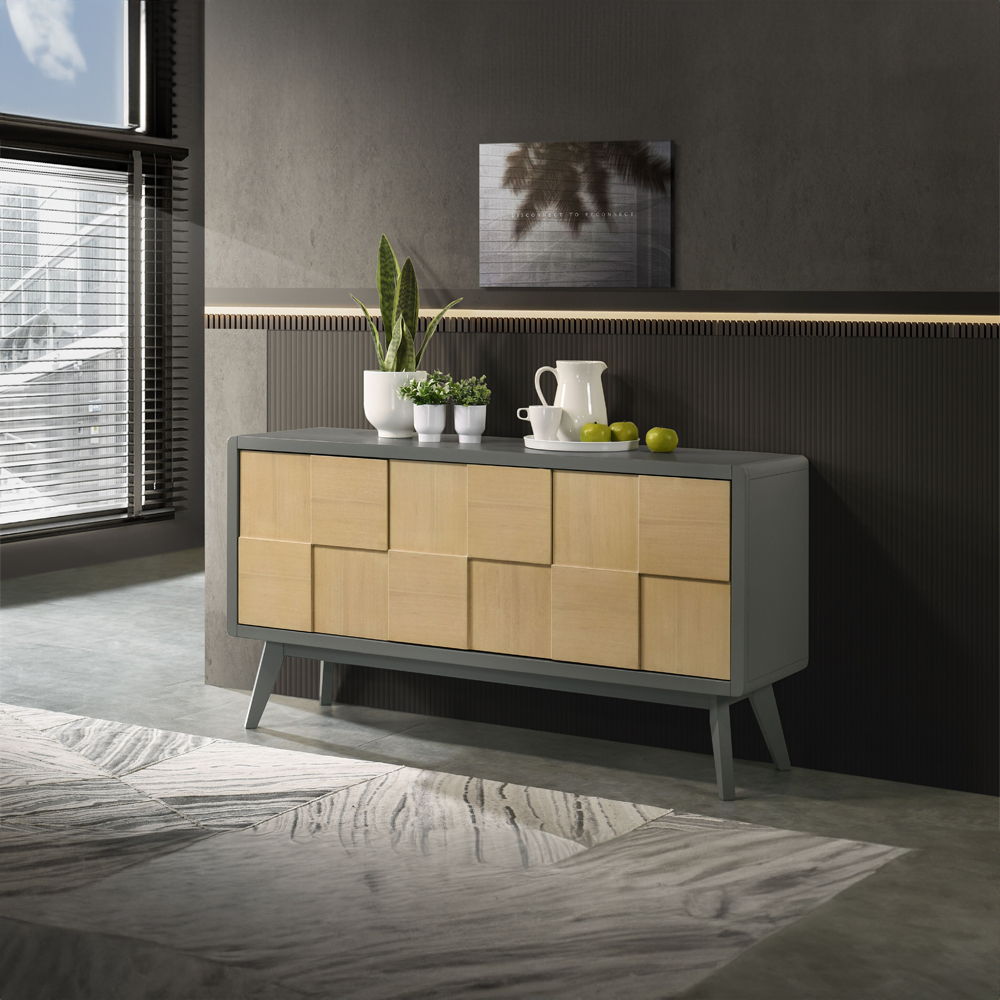 Blayde - Server - Light Gray & Natural