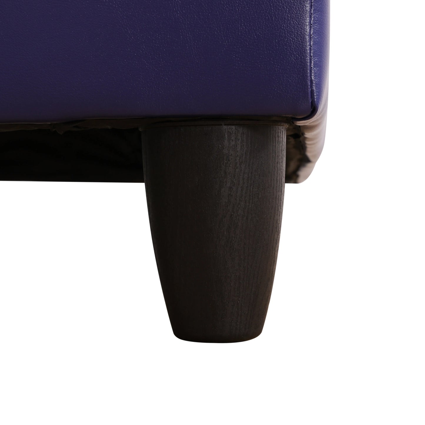 Ainehome Blue Faux Leather Modular Sofa with Storage Ottoman