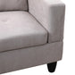 97" Wide Grey White Flannelette L-Shaped Living Room Sofa Set — image 7
