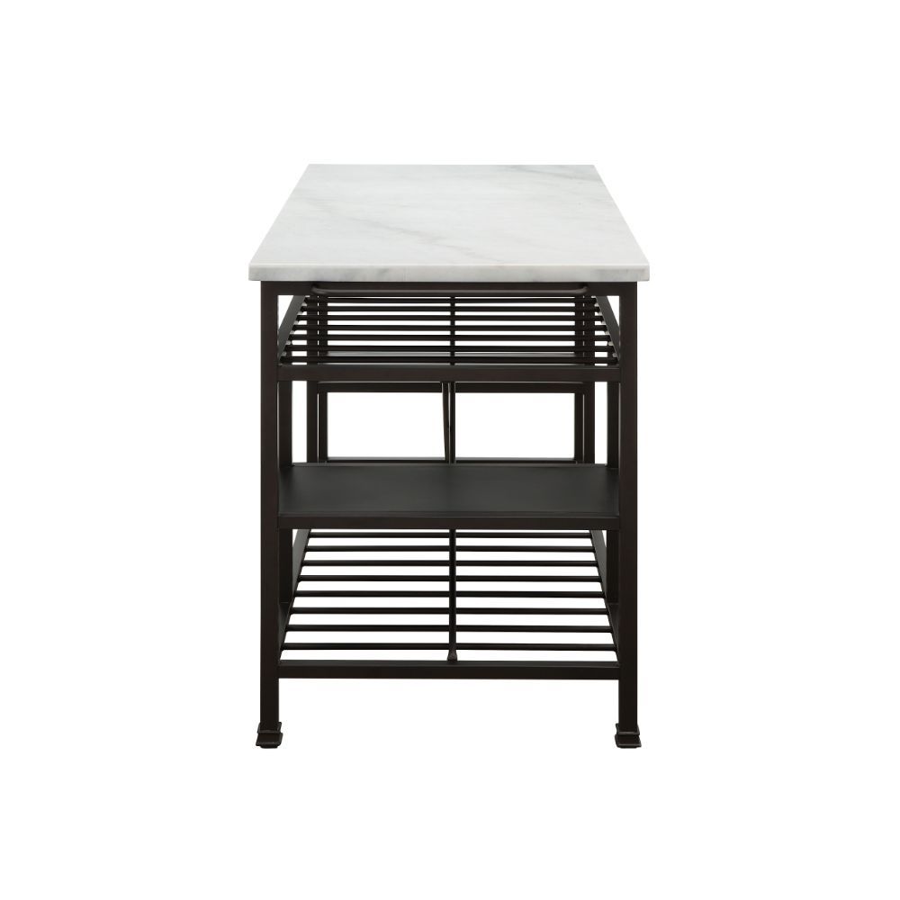 Lanzo - Kitchen Island - Marble Top & Gunmetal