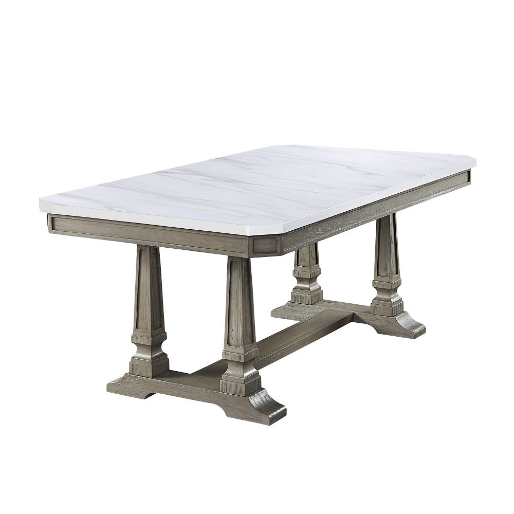 Zumala - Dining Table - Marble Top & Weathered Oak