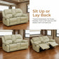 Ainehome 68" Manual RV Loveseat Recliner with Storage Console - Breathable Synthetic Leather Motorhome Sofa Replacement - 67" Full Extension & 26" Door Friendly - Walnut Brown