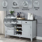 Lanton - Server - Natural Marble & Antique White