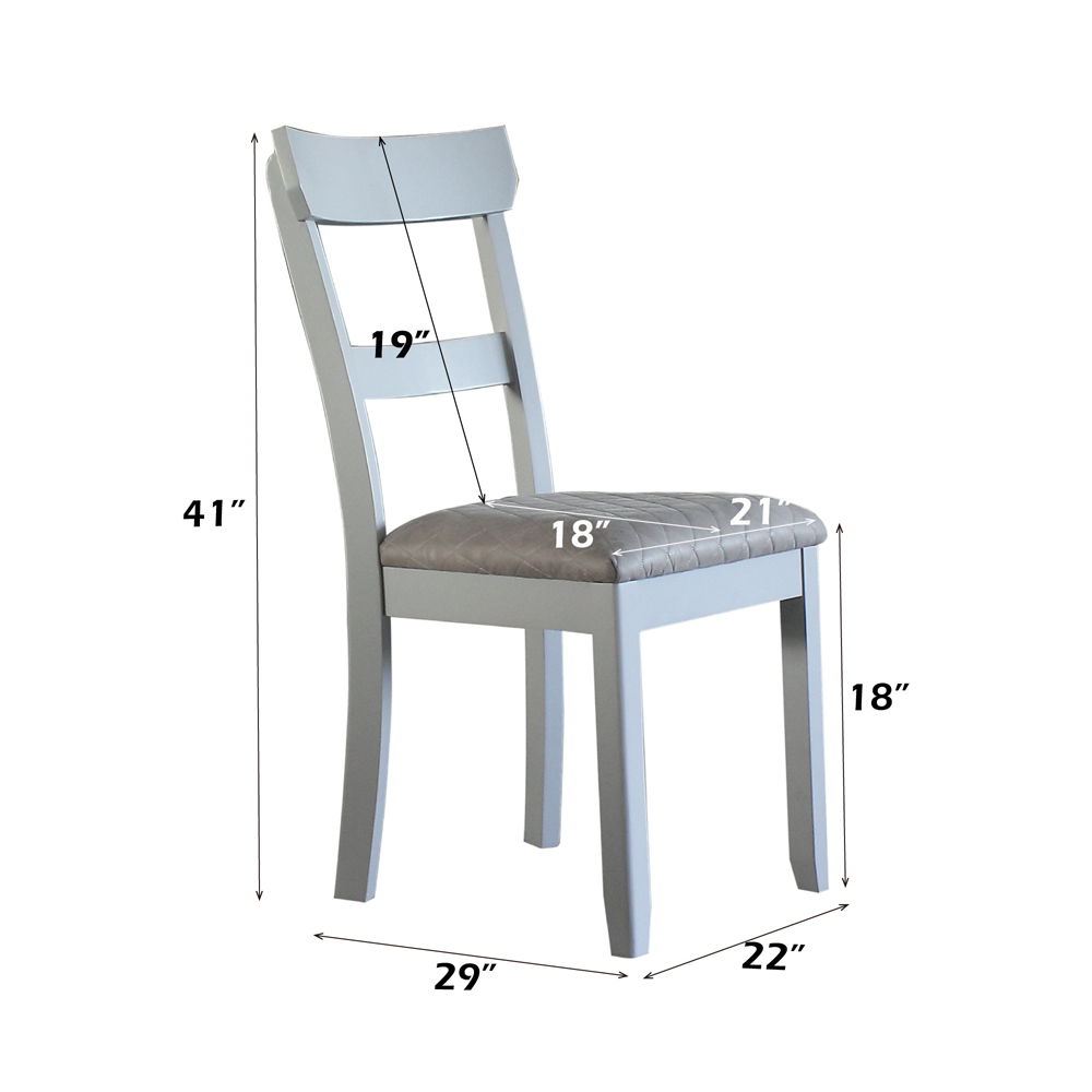 House Marchese - Side Chair (Set of 2) - Two Tone Gray Fabric & Pearl Gray
