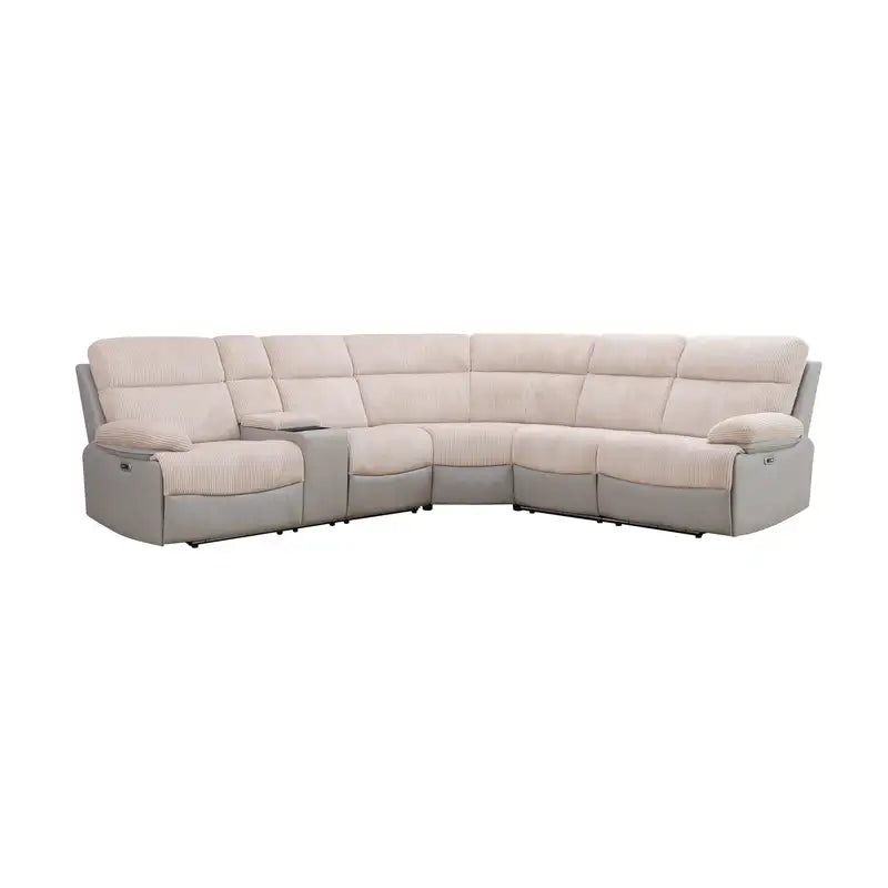 GN4762 dual-tone off-white and grey 3-piece power reclining sectional — image 10