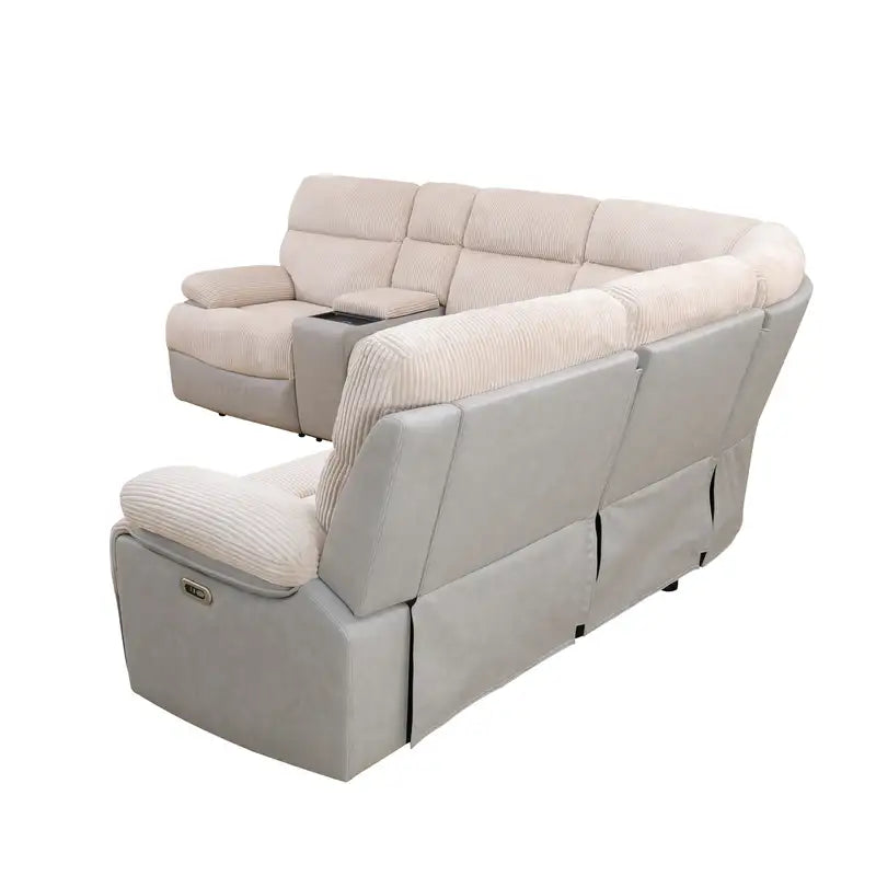 GN4762 dual-tone off-white and grey 3-piece power reclining sectional — image 16