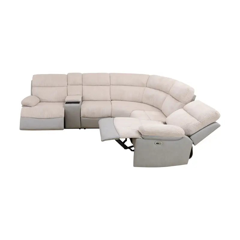 GN4762 dual-tone off-white and grey 3-piece power reclining sectional — image 17