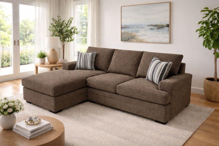 Helen 2-Piece Reversible Sectional - Brown