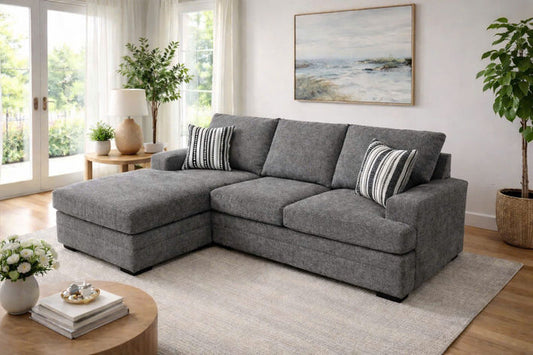 Helen 2-Piece Reversible Sectional - Dark Grey