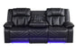 Hilton Black PU Power Reclining Sofa