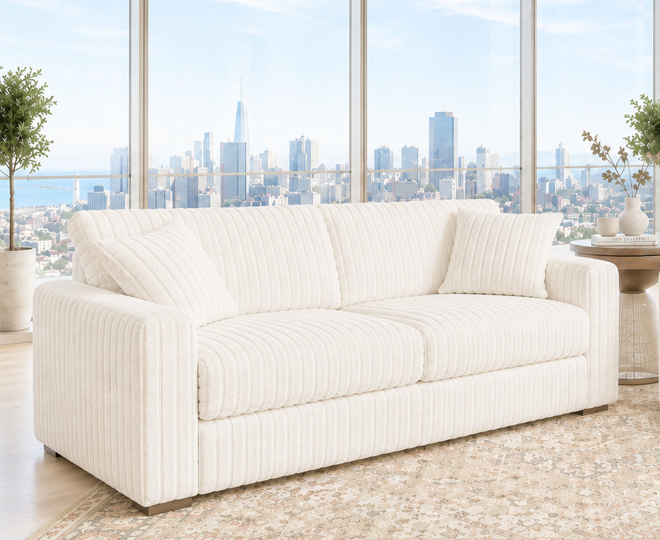 Coraza Corduroy Sofa with USB Charger - Beige