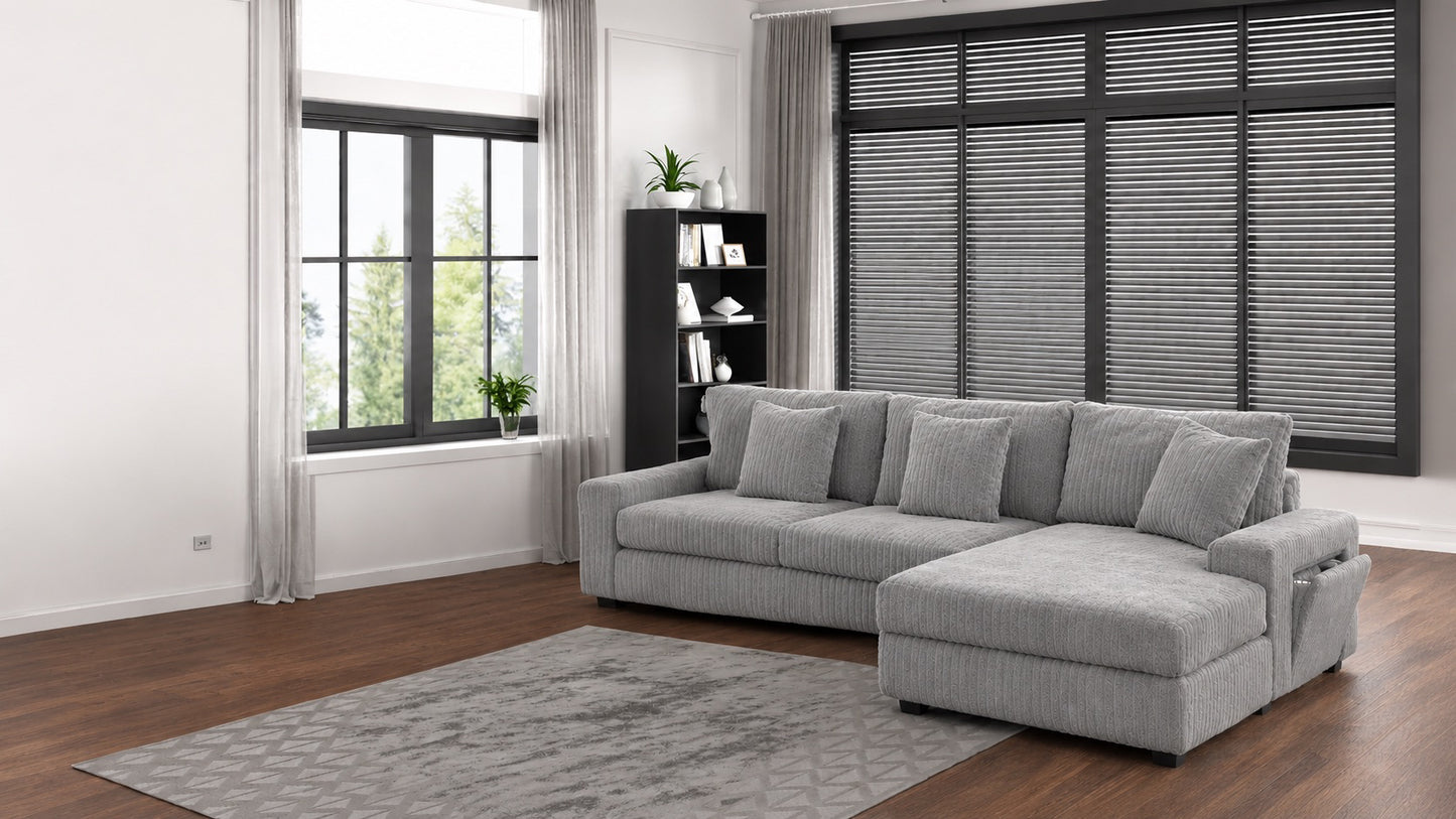 Bazoka Sectional - Lt. Grey