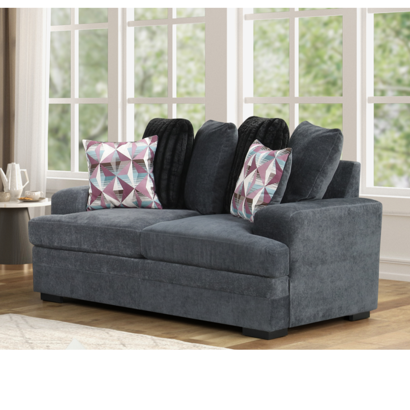 Jessica Dark Grey Loveseat