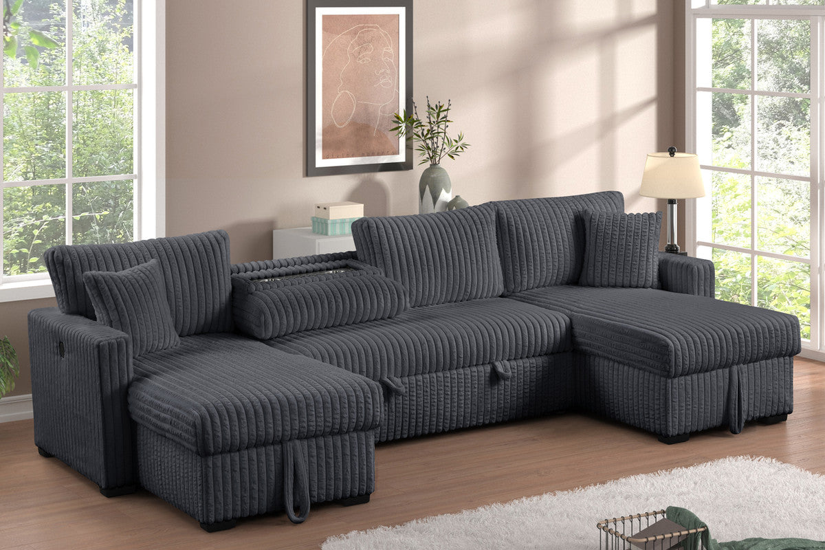 July Charcoal sleeper sofa
