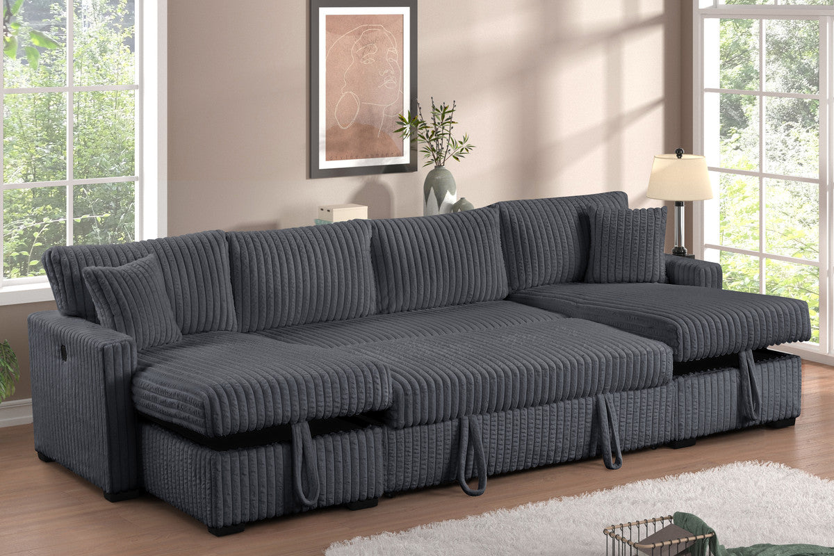 July Charcoal pull-out bed