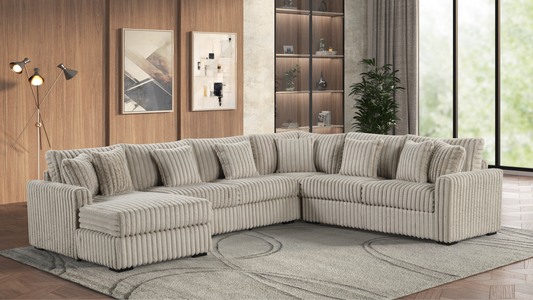 Larry tan LAF 4-Piece Corduroy Sectional
