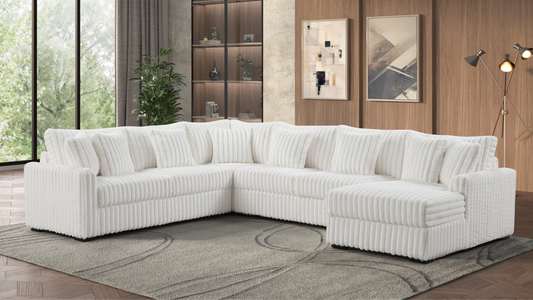 Larry beige RAF 4-Piece Corduroy Sectional