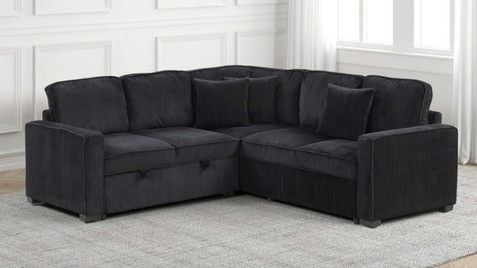 Lenexa Black sleeper sectional