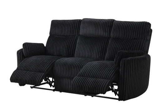 Luna Black Manual Reclining Sofa