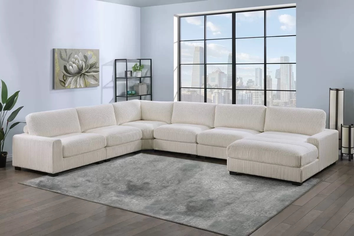 Beige 6-Piece Modular Sectional Set — Poundex configuration 158, image 1