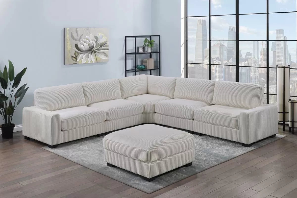 Beige 6-Piece Modular Sectional Set — Poundex configuration 159, image 1