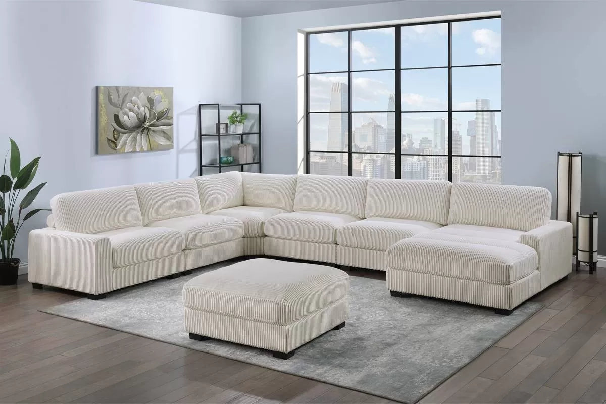 Beige 7-Piece Modular Sectional Set — Poundex configuration 161, image 1