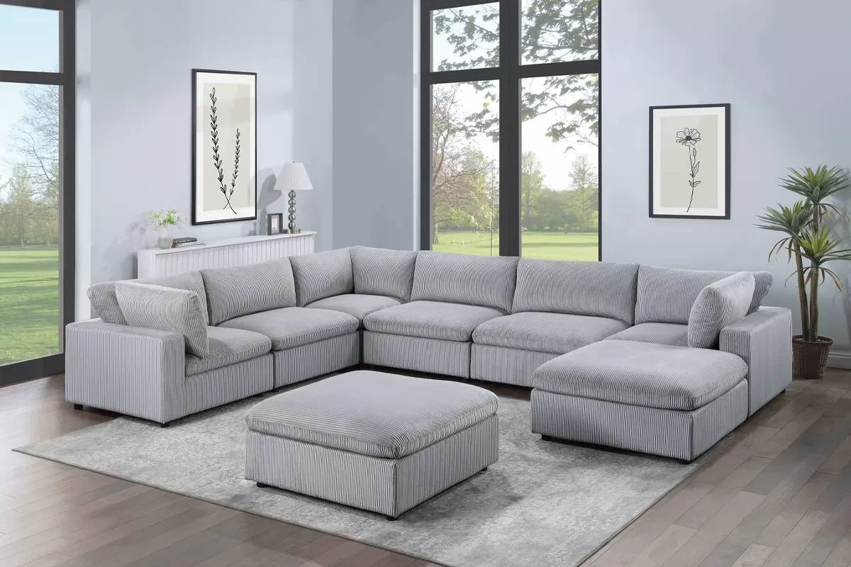 Gray 8-Piece Modular Sectional Set — Poundex configuration 168, image 1