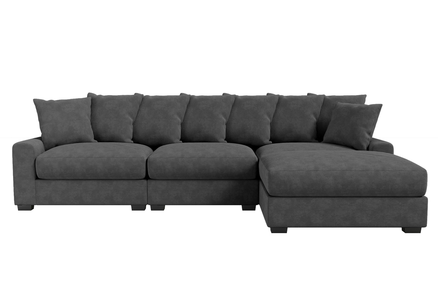 Dark Gray 4-Piece Modular Sectional Set — Poundex configuration 174, image 2