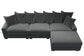 Dark Gray 4-Piece Modular Sectional Set — Poundex configuration 174, image 3