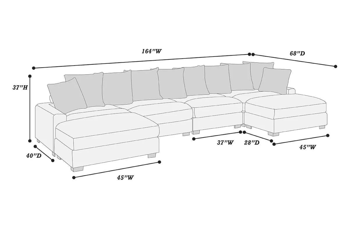 Dark Gray 6-Piece Modular Sectional Set — Poundex configuration 175, image 2