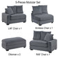 Dark Gray 5-Piece Modular Sectional Set — Poundex configuration 176, image 4
