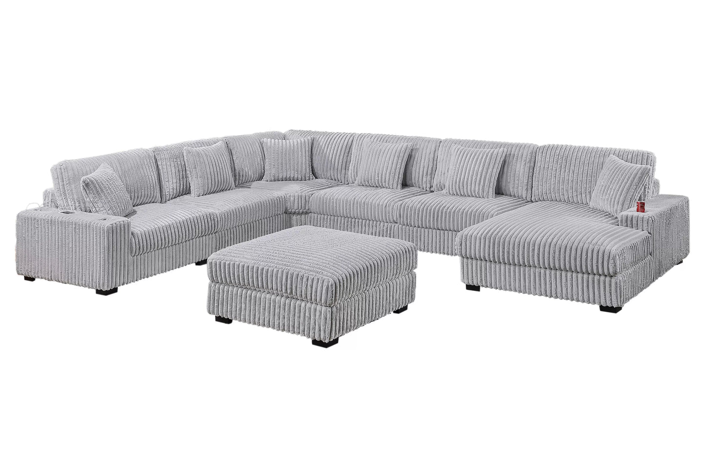 Mink Gray 7-Piece Modular Sectional Set — Poundex configuration 177, image 2