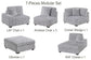 Mink Gray 7-Piece Modular Sectional Set — Poundex configuration 177, image 3