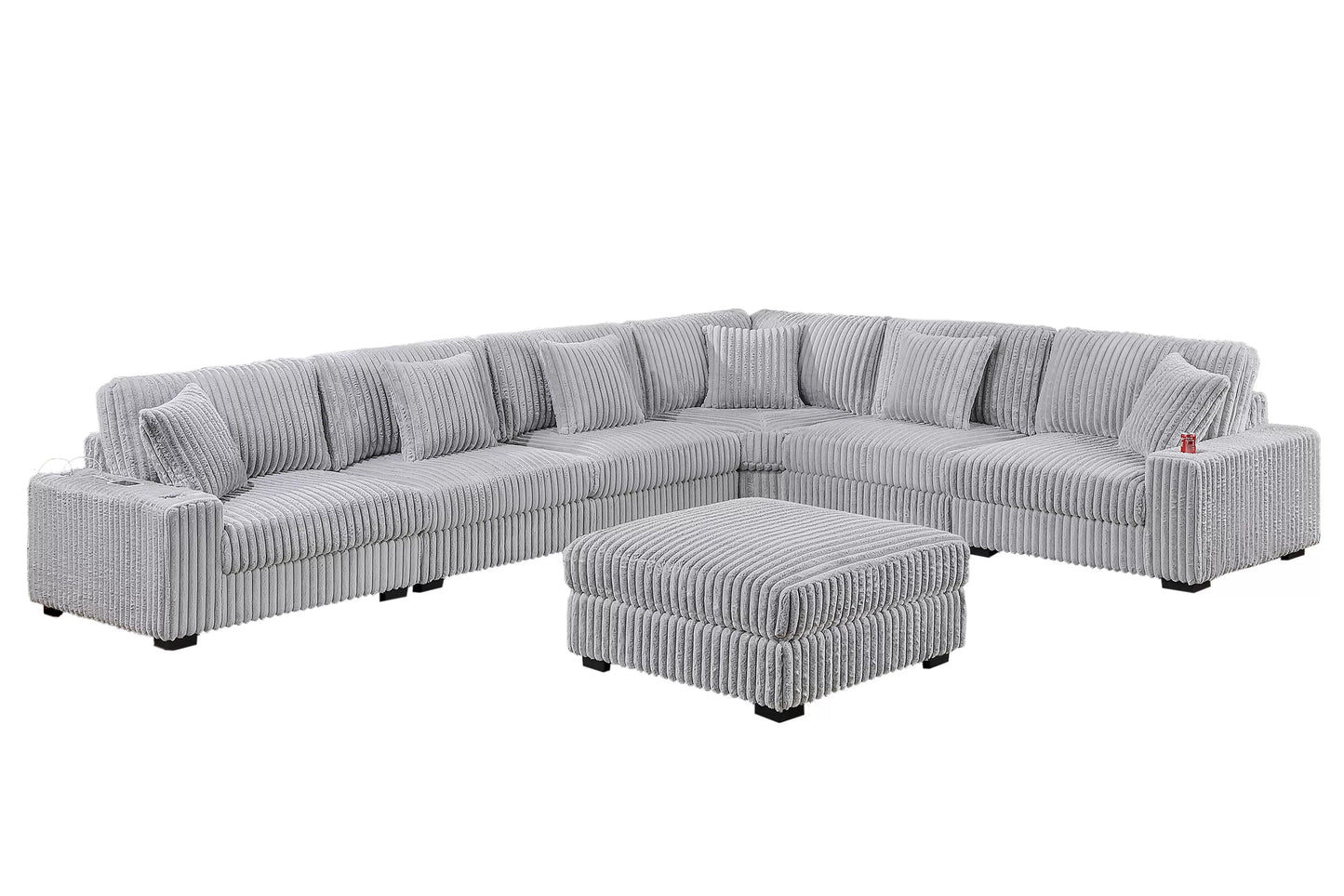 Mink Gray 7-Piece Modular Sectional Set — Poundex configuration 178, image 2
