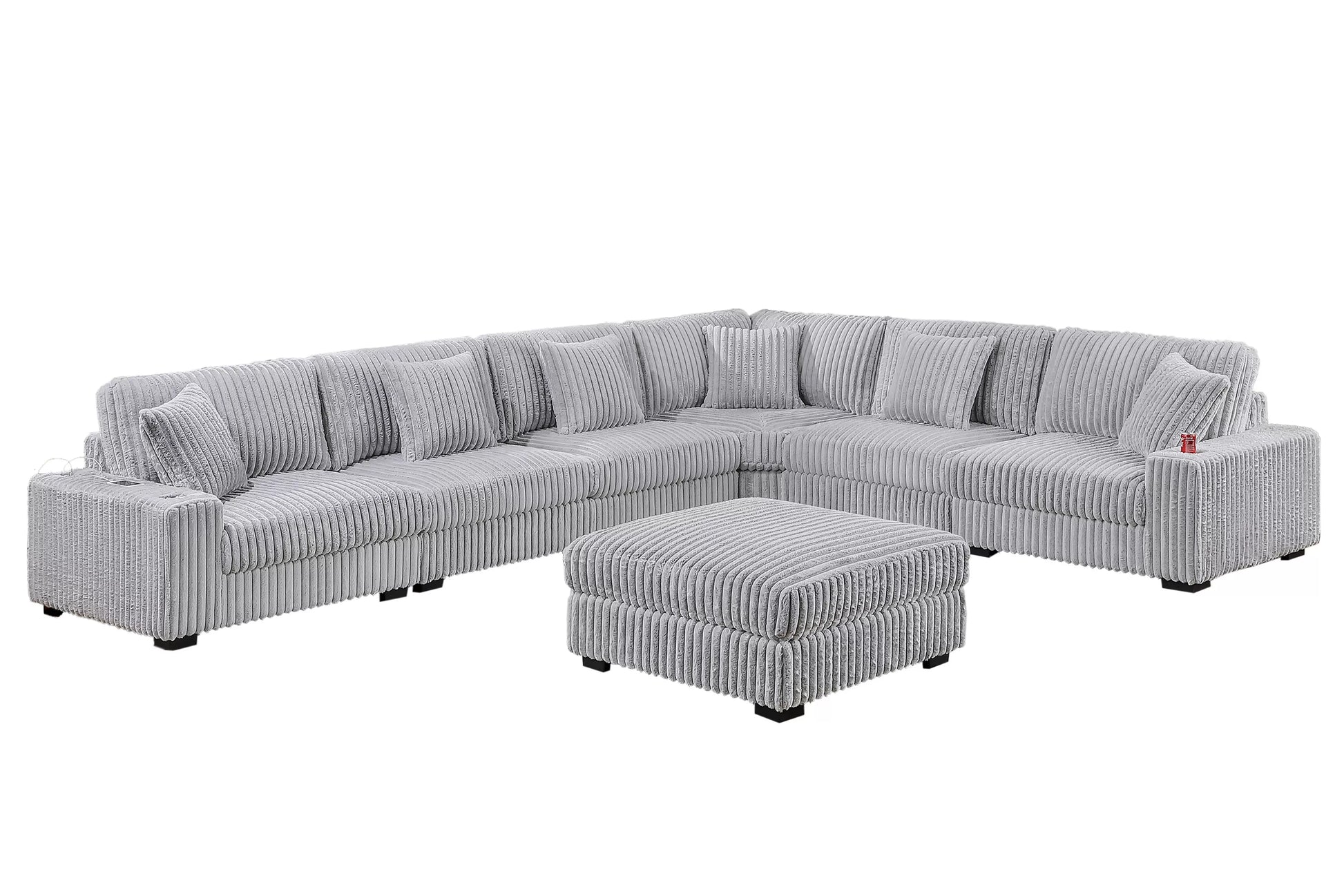 Mink Gray 7-Piece Modular Sectional Set — Poundex configuration 178, image 2