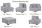 Mink Gray 7-Piece Modular Sectional Set — Poundex configuration 178, image 3