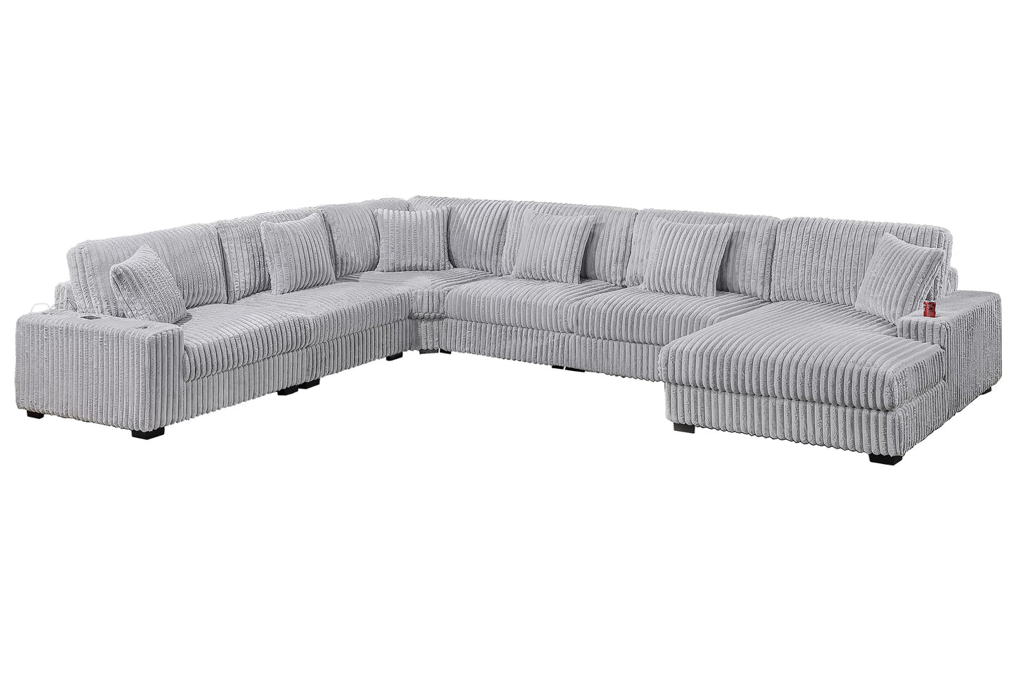 Mink Gray 6-Piece Modular Sectional Set — Poundex configuration 181, image 2