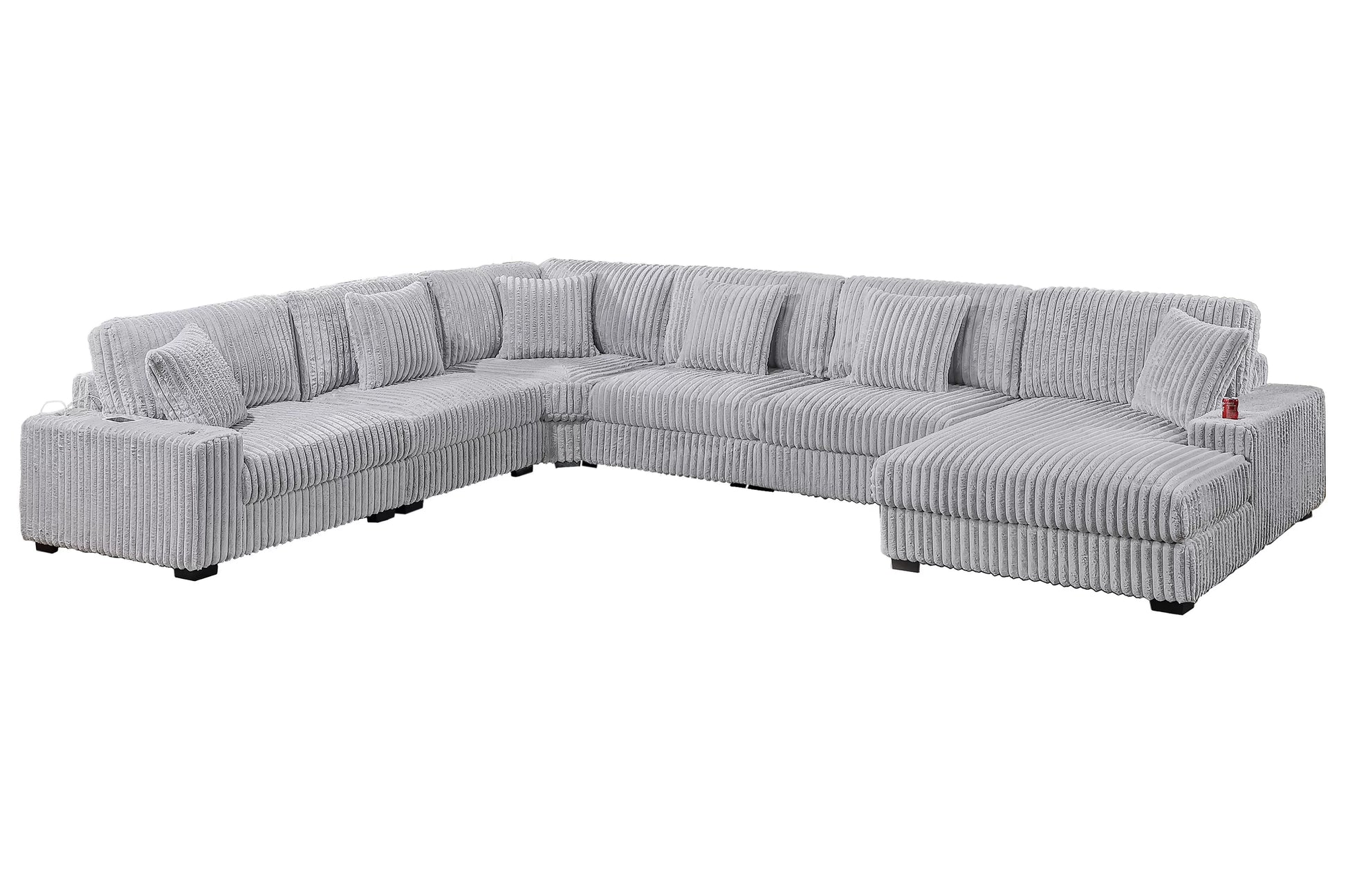 Mink Gray 6-Piece Modular Sectional Set — Poundex configuration 181, image 2