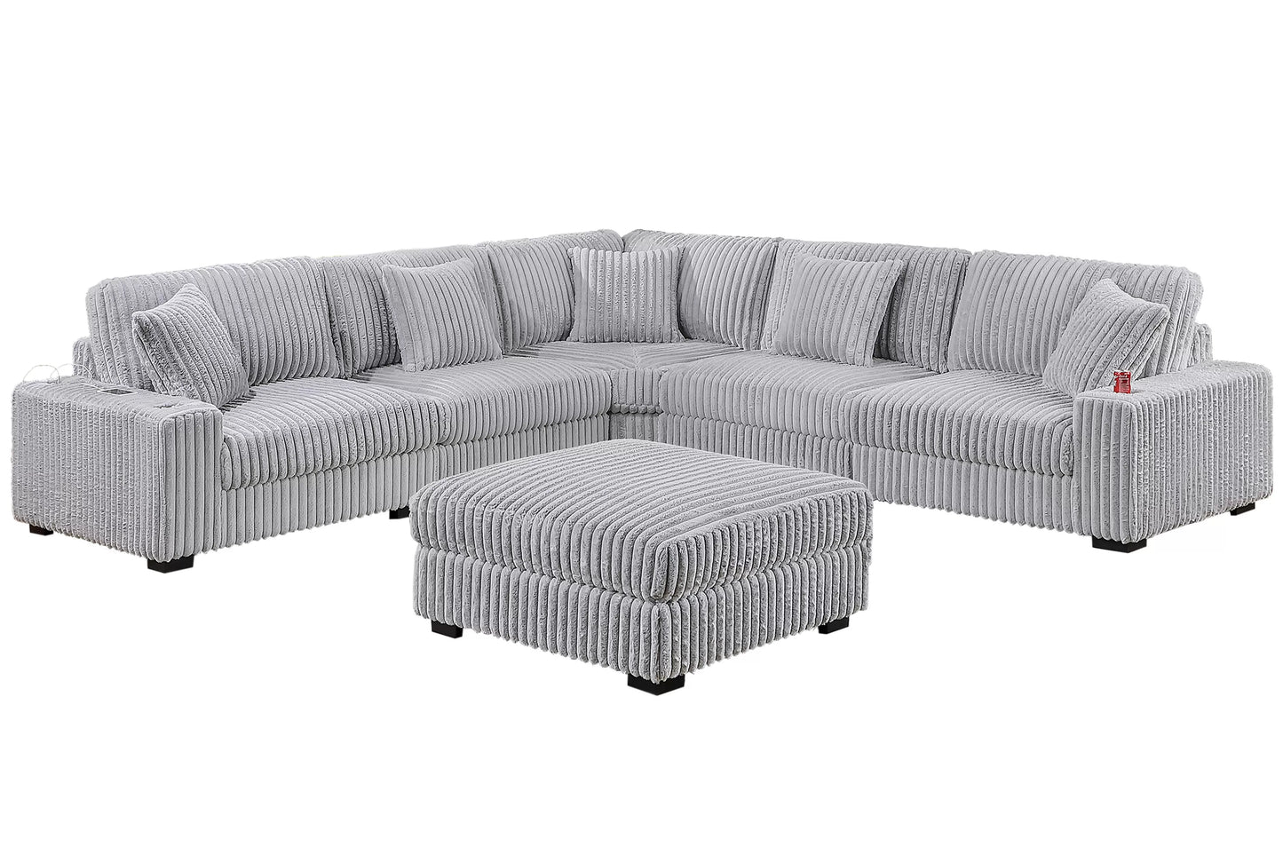 Mink Gray 6-Piece Modular Sectional Set — Poundex configuration 182, image 2