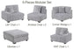 Mink Gray 6-Piece Modular Sectional Set — Poundex configuration 182, image 3